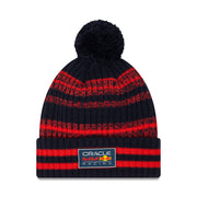 Red Bull Racing F1 Sustainable Bobble Beanie Adults - Night Sky/Hot Red