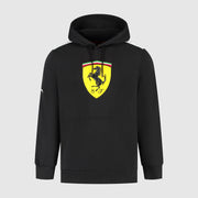 Scuderia Ferrari F1 Large Shield Hoodie Mens - Black