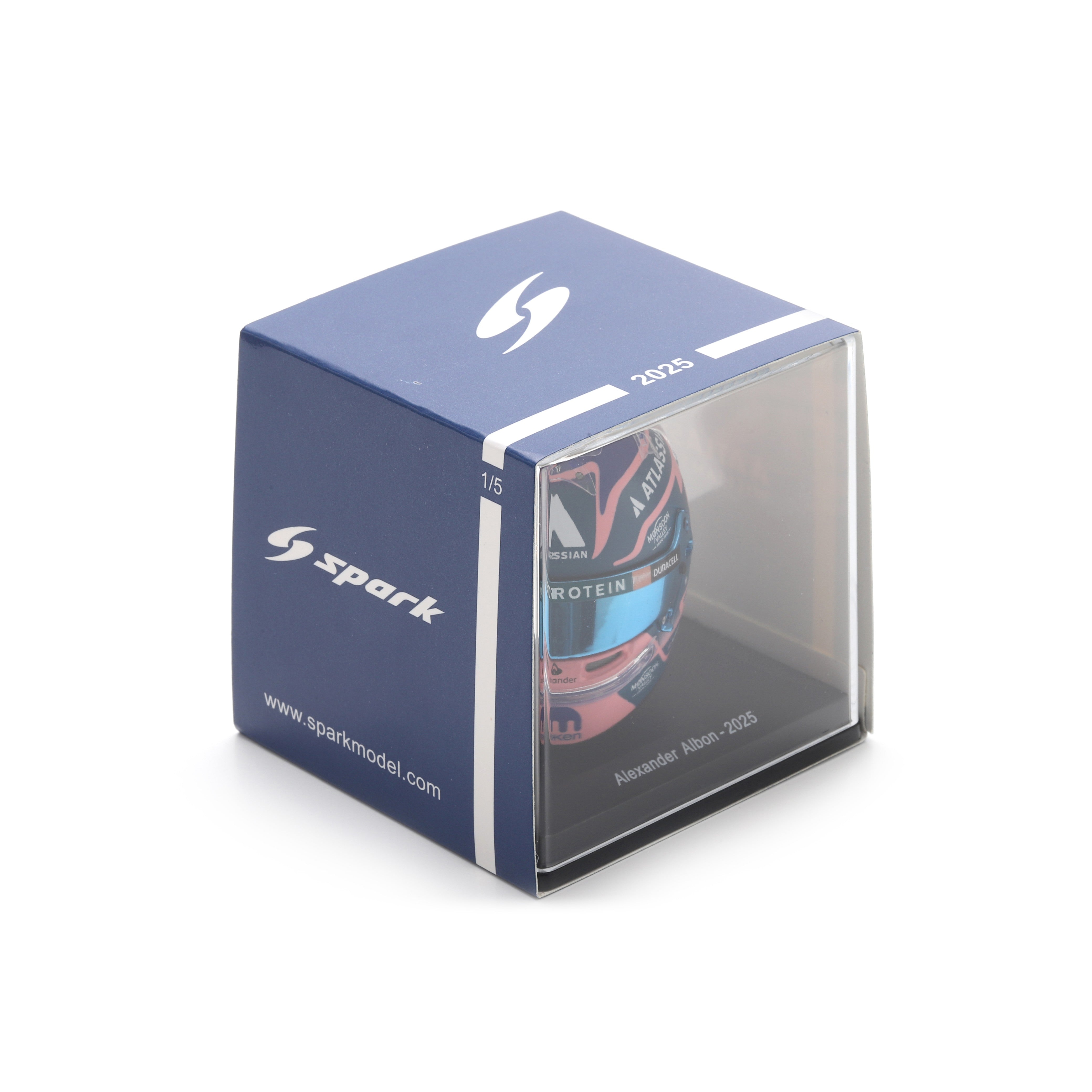 Spark Williams F1 Team Alex 2025 Mini Helmet Adults - Pink - 1:5 Scale