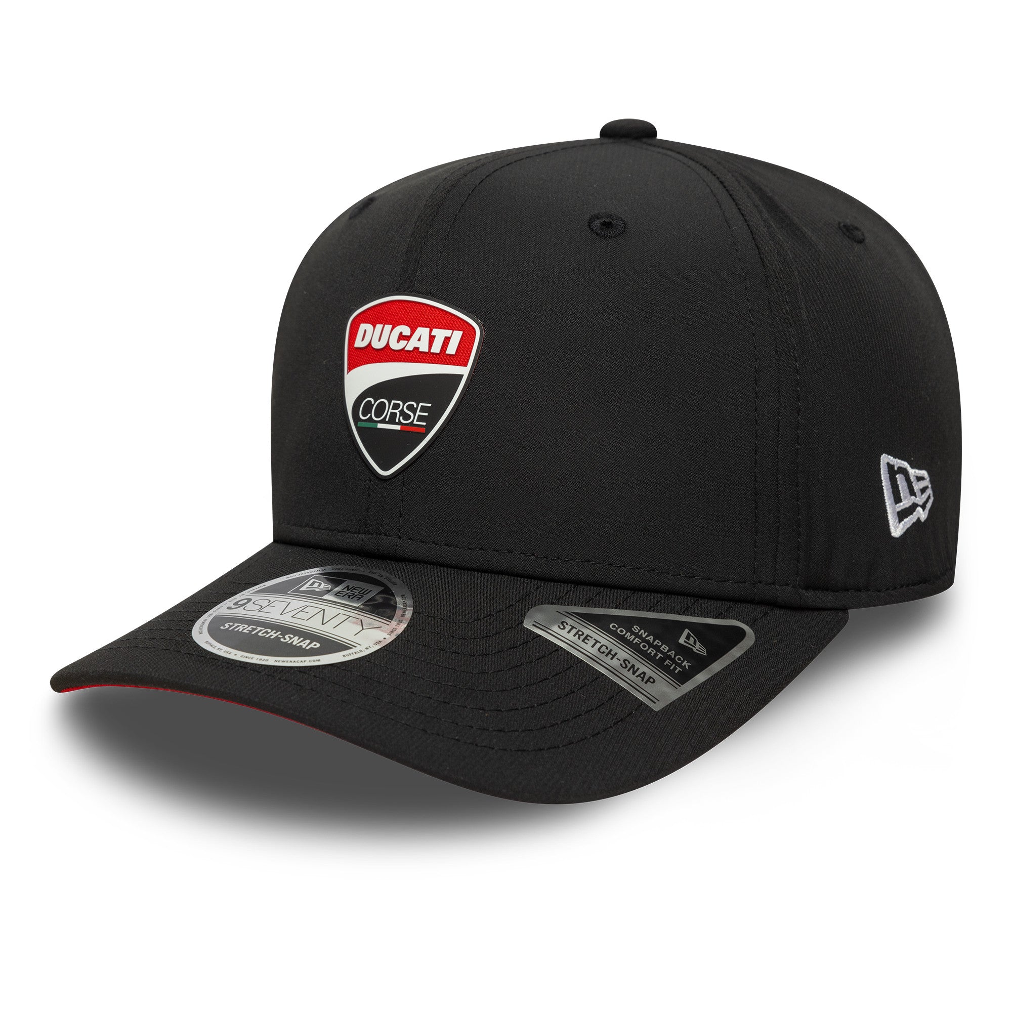 Ducati Recycled 9Seventy Cap Stretch Snap Adults - Black/Scarlet