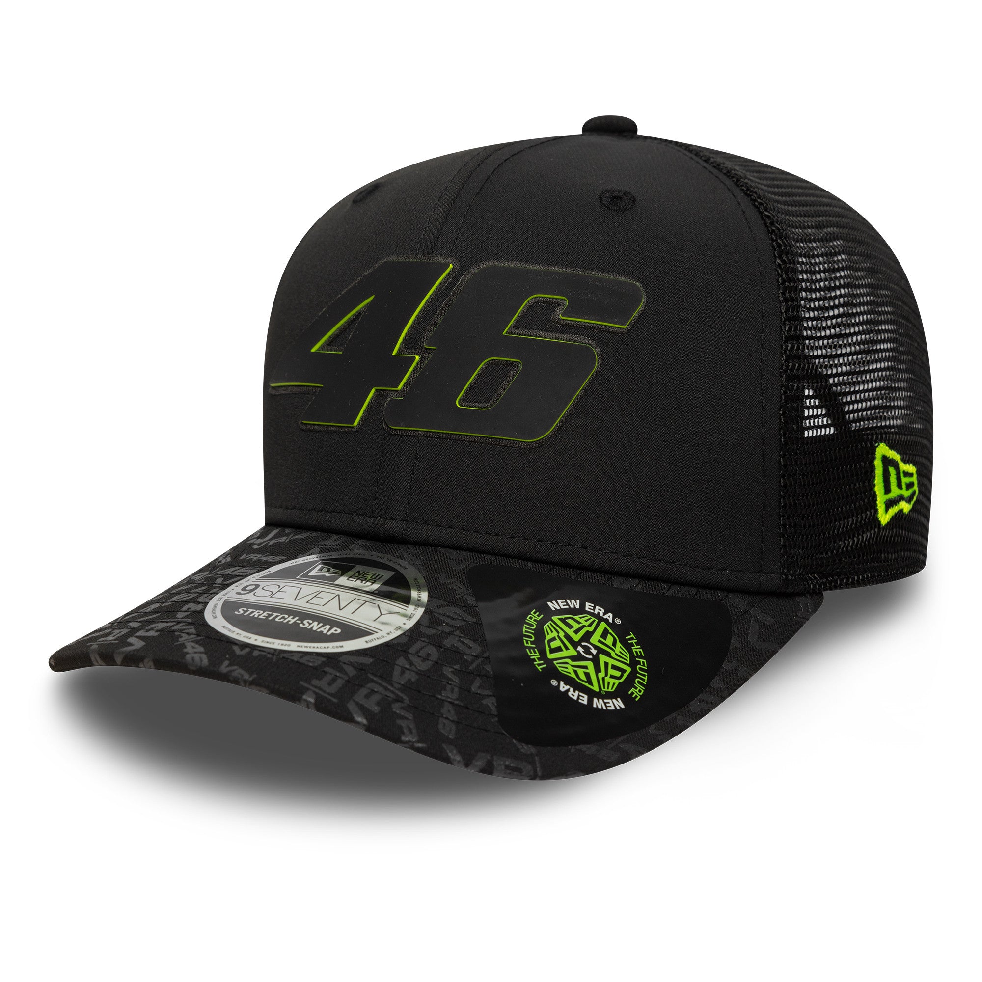 VR46 Sustainable 9Seventy Cap Stretch Snap Adults - Black