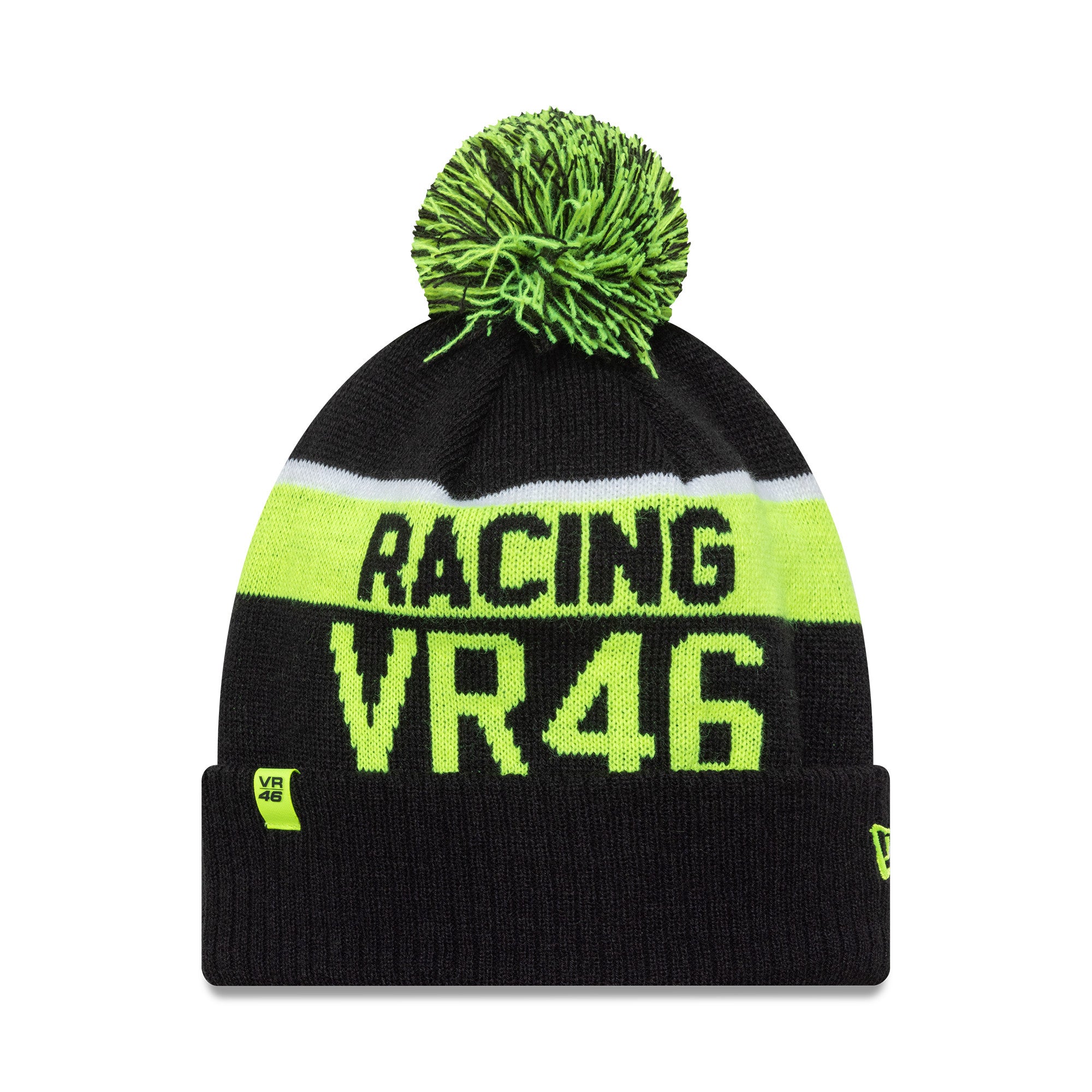 VR46 Sport Beanie Adults - Black/Neon Yellow