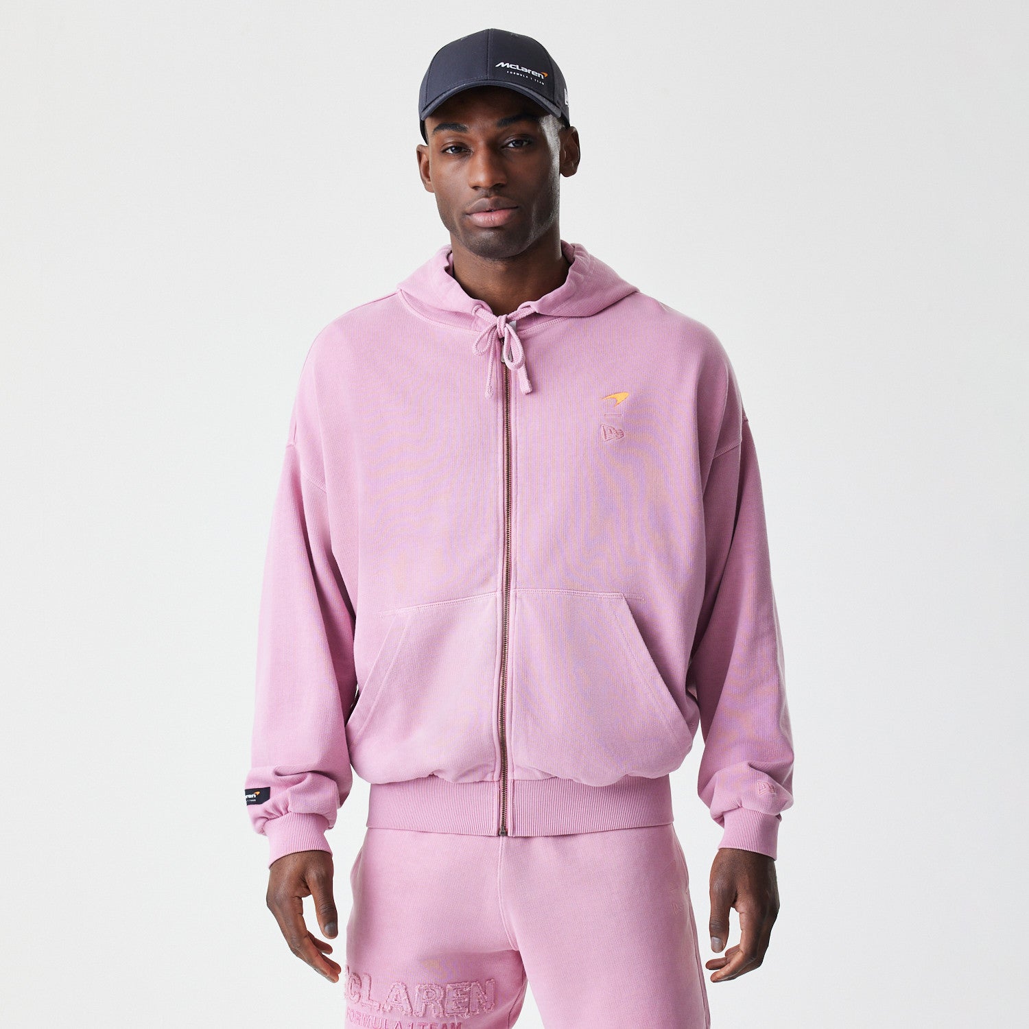 McLaren Racing F1 Washed Full Zip Oversized Hoodie Adults - Dark Pink