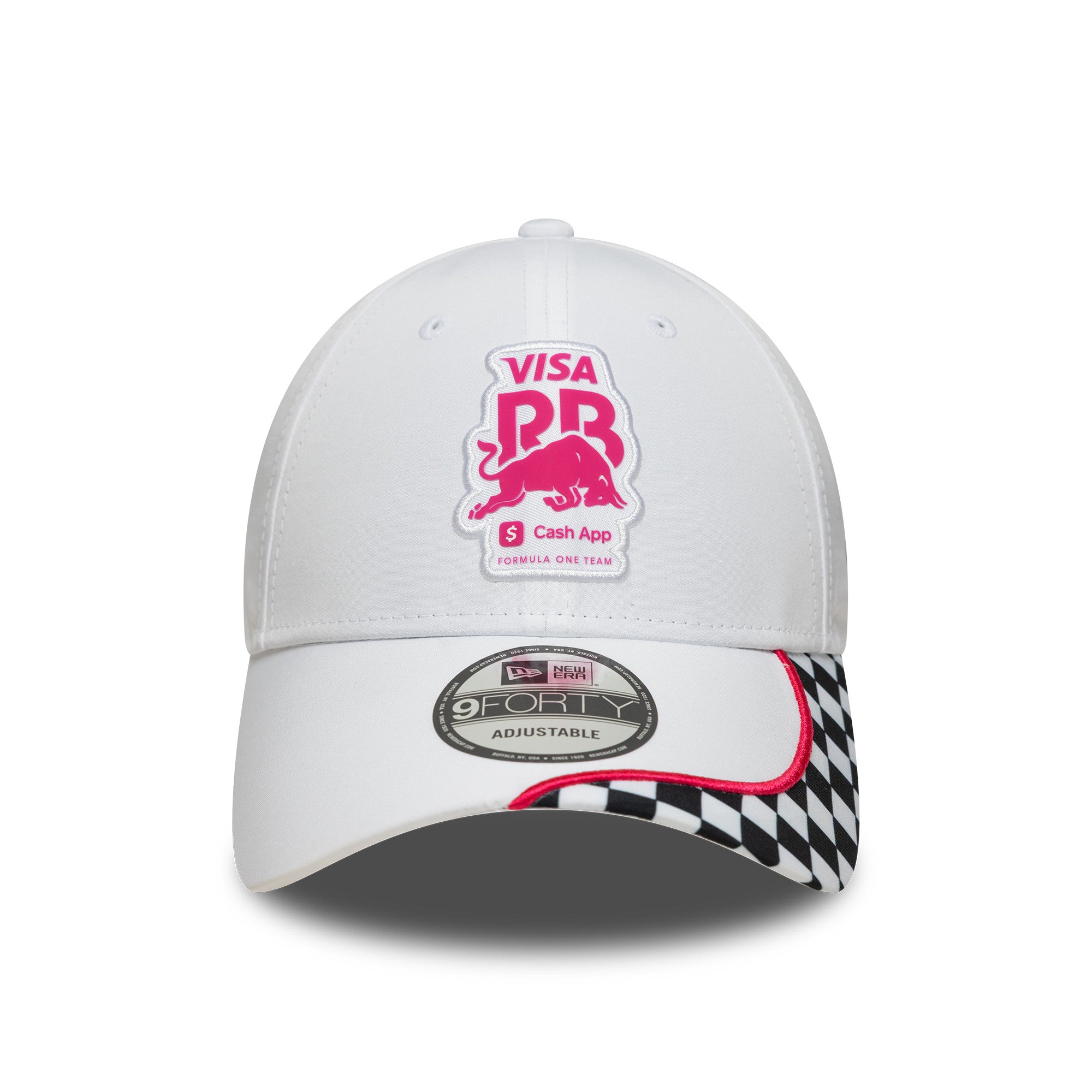 Visa Cash App RB F1 Checkerboard 9Forty Cap Adults - White
