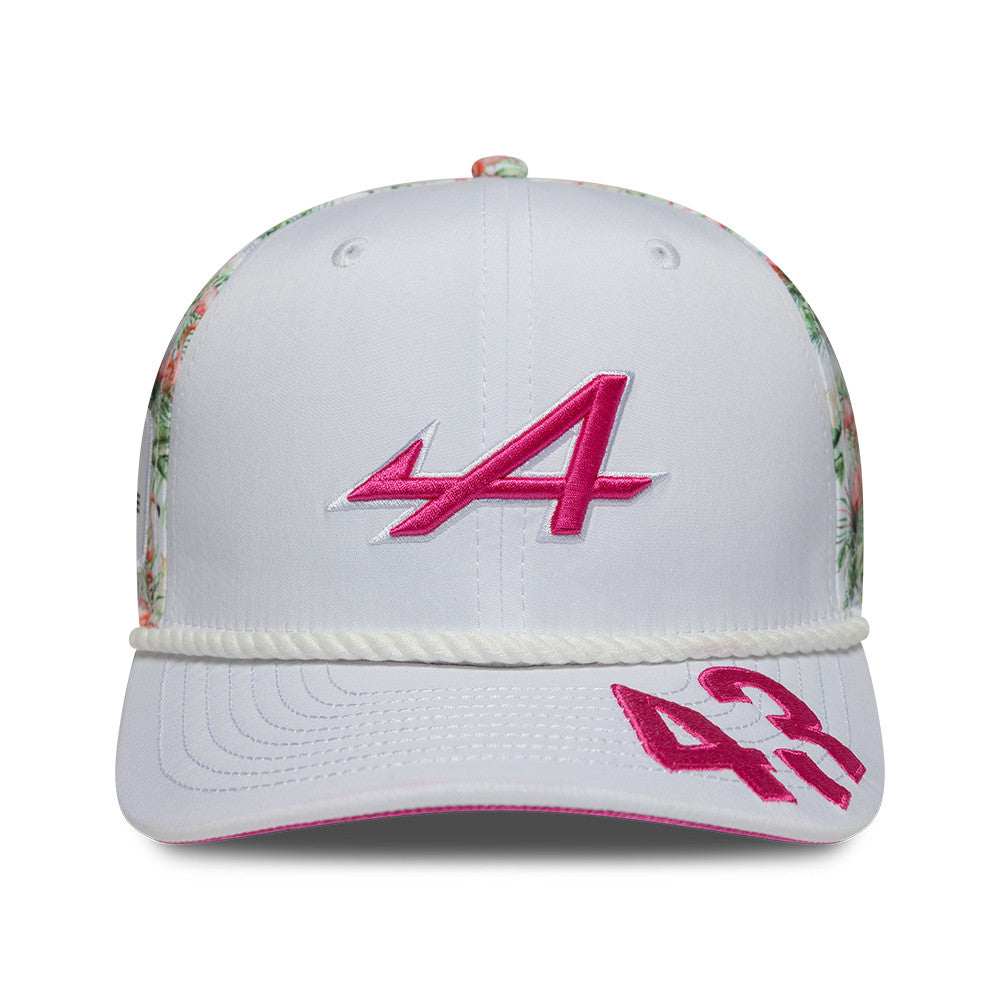 Alpine F1 Franco Colapinto Miami 9Seventy Cap Stretch Snap Adults - White/Pink