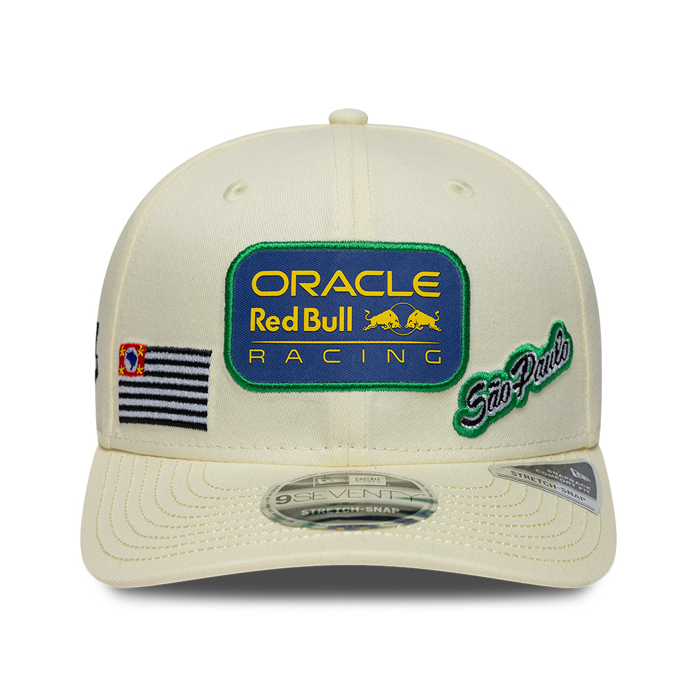 Red Bull Racing F1 Team 2026 Special Edition Brazil 9Seventy Cap Stretch Snap Adults - Chrome White