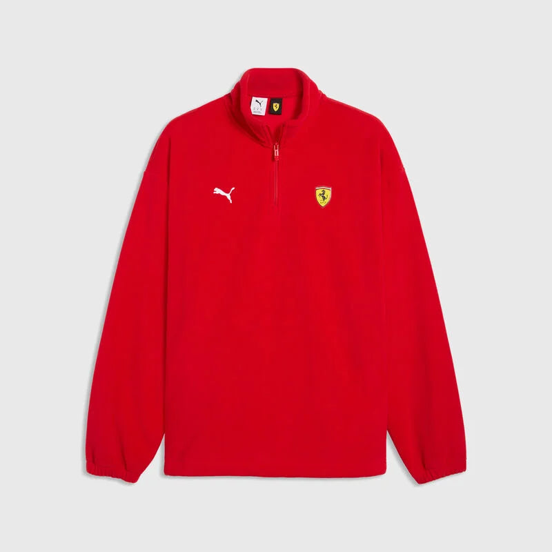 Scuderia Ferrari F1 Quarter Zip Mens - Rosso Corsa