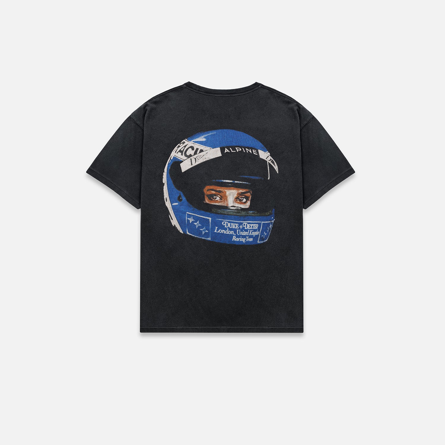 Alpine F1 Team X Duke And Dexter Blue Helmet T-Shirt Unisex - Washed Black
