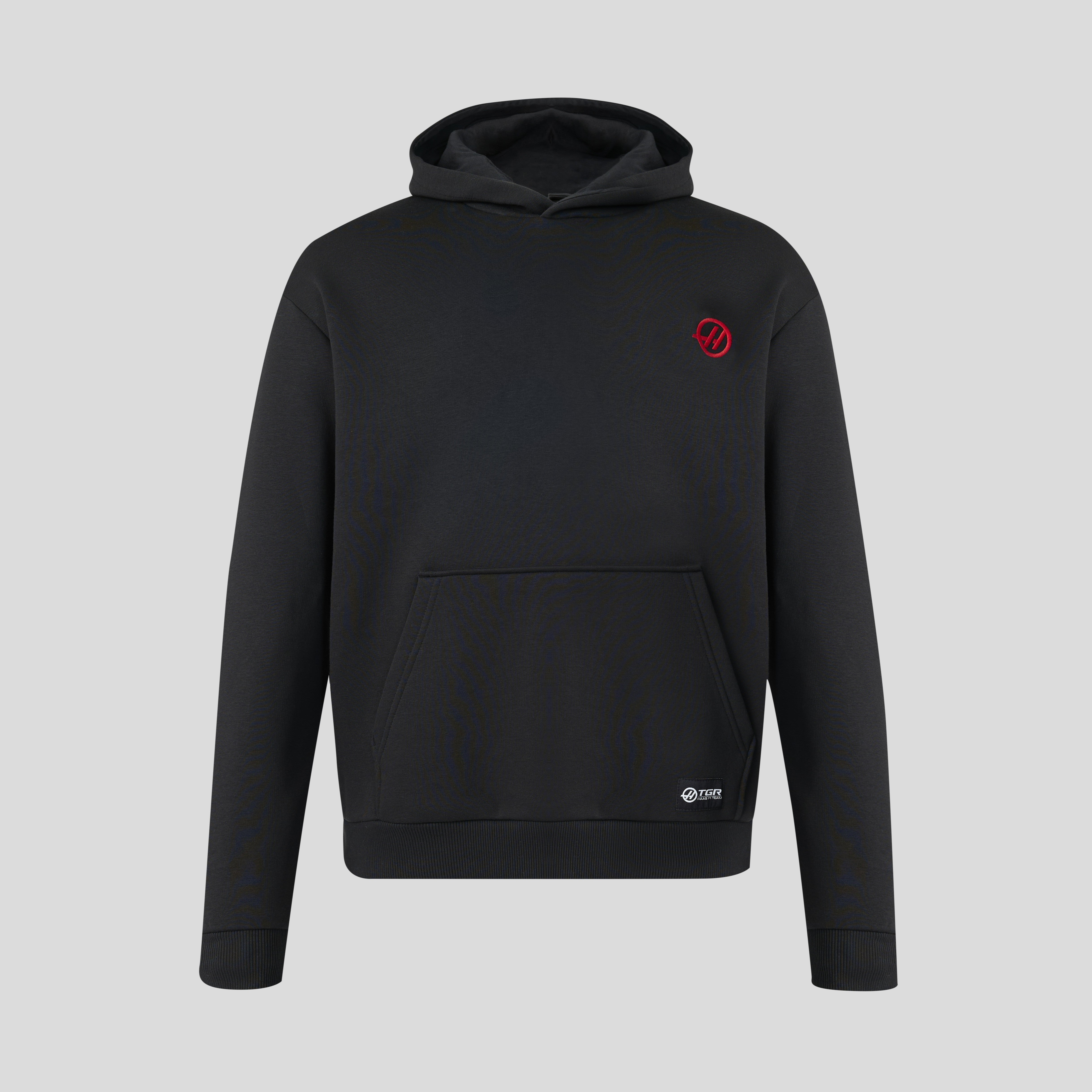 Haas F1 Monogram Linear Back Graphic Overhead Hoodie Unisex - Caviar