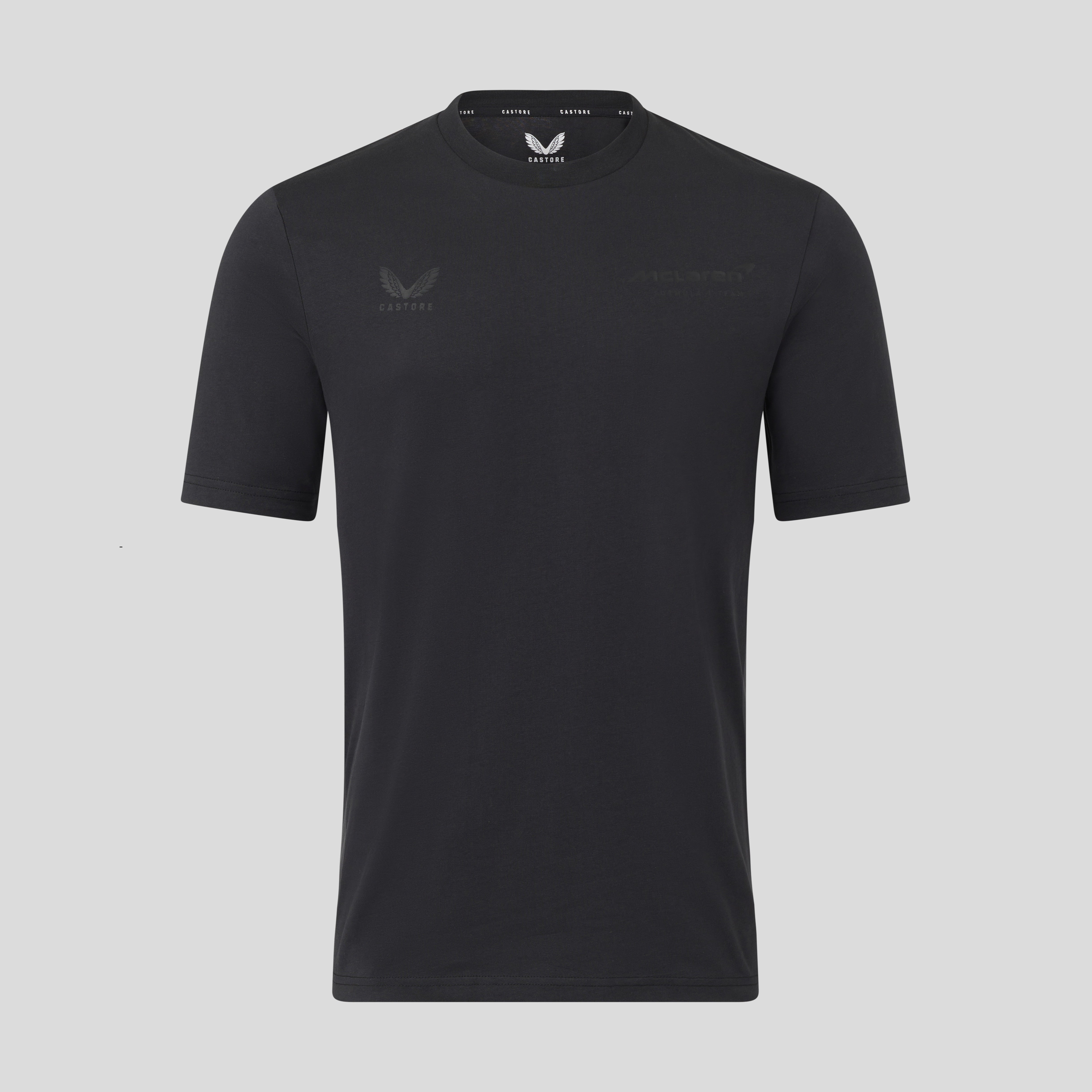 McLaren Racing F1 Black on Black Short Sleeve Cotton T-Shirt Unisex - Black